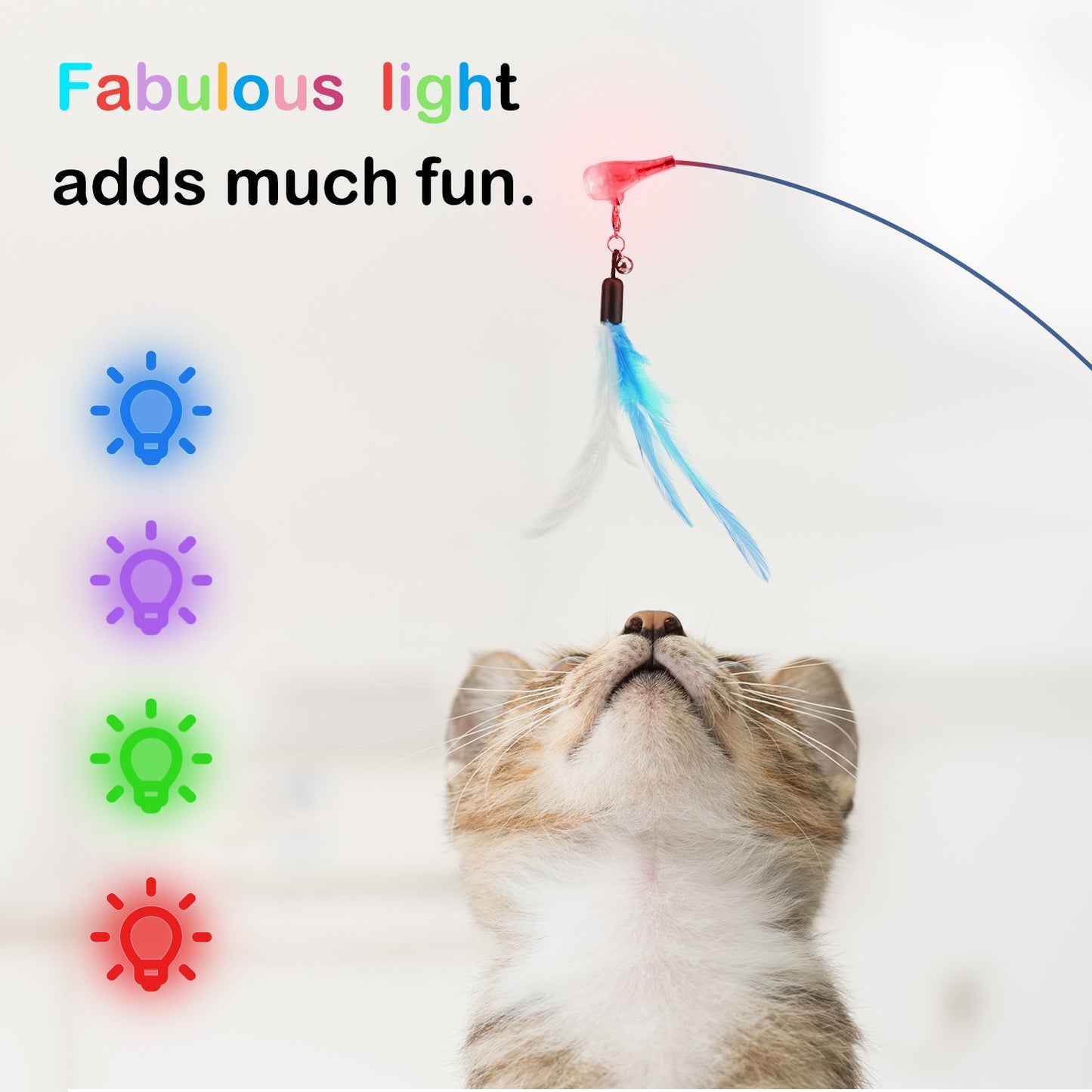 LED Light Feather Teaser Wand