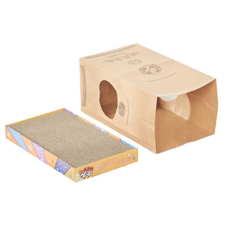 Cat Paper Bag Tunnel With Scratcher