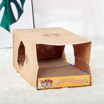 Cat Paper Bag Tunnel With Scratcher