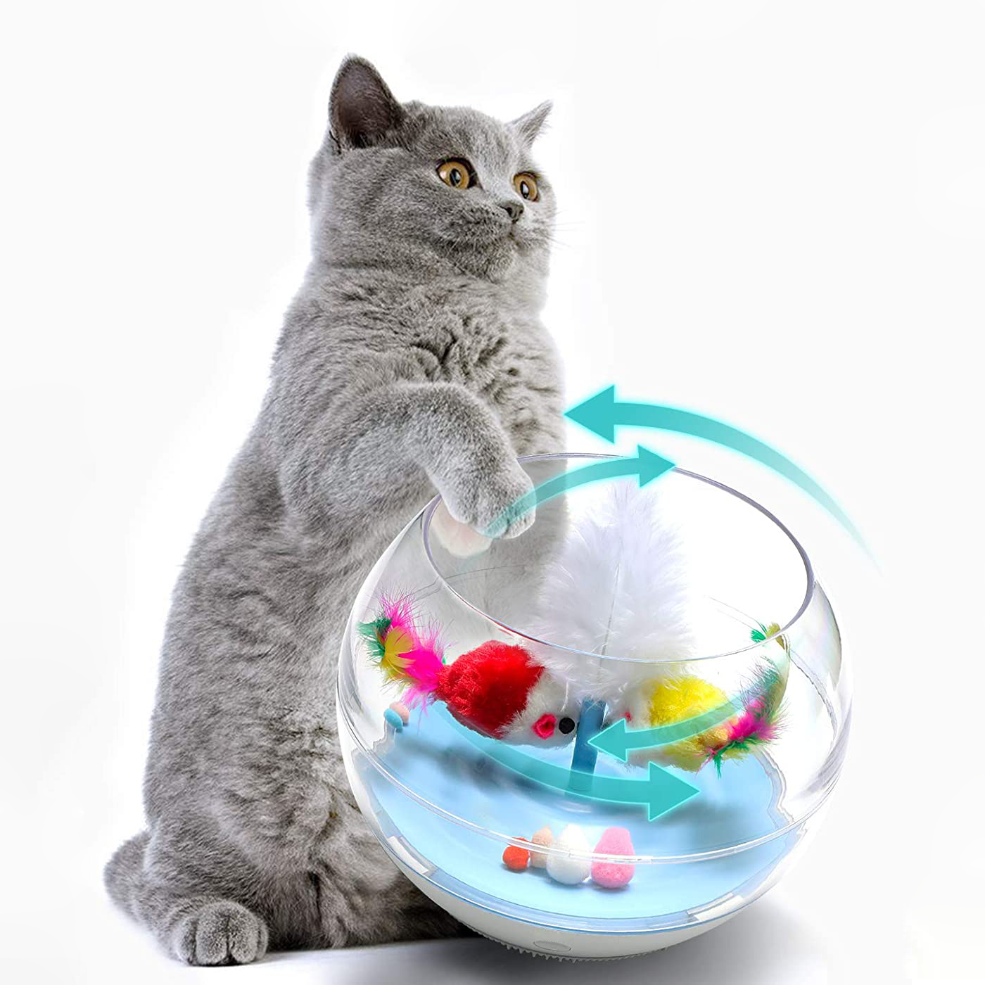 NEW! Electronic Fish Bowl Cat Toy