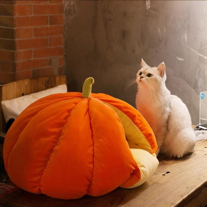 [Sale] Extra Plush Cat Pumpkin Bed