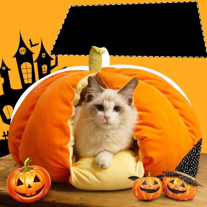 [Sale] Extra Plush Cat Pumpkin Bed